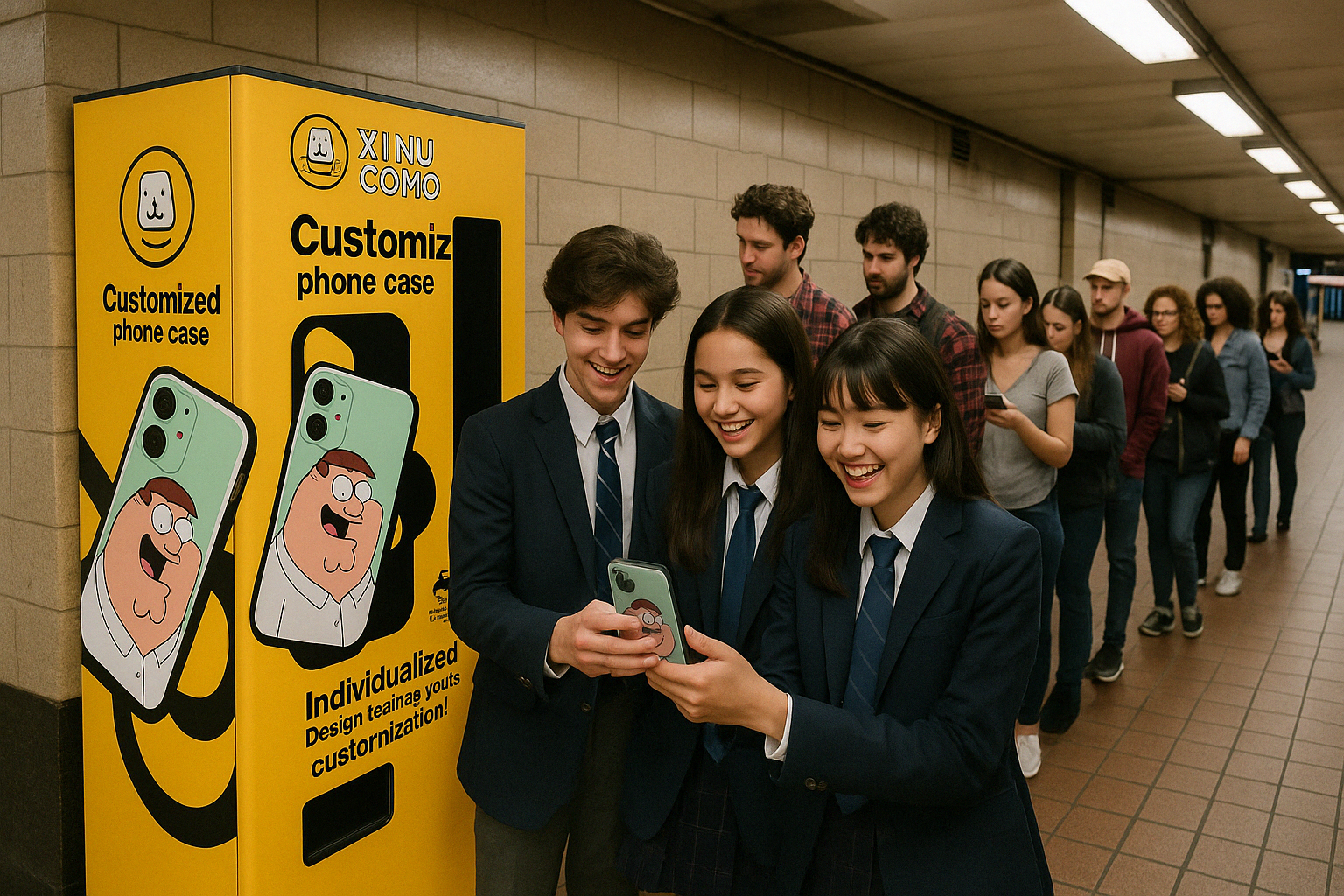 AI Vending Machine in a busy airport terminal (New York)